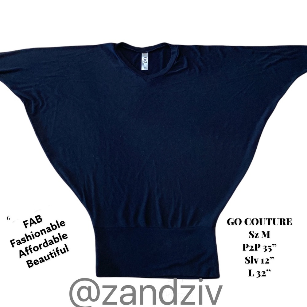 GO COUTURE oversize slouch Black sweater Sz M